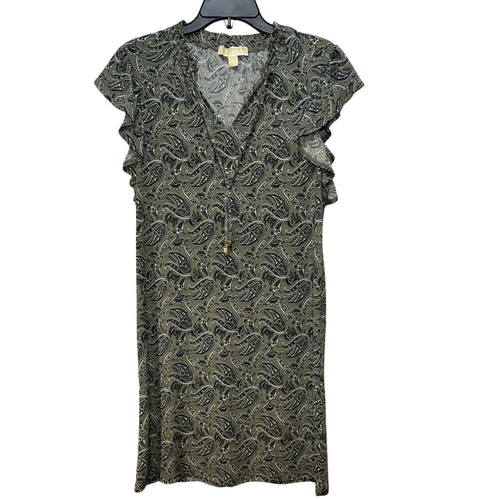 Michael Kors women’s green dress‎ with large flutter sleeves. Size S